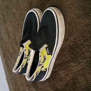 Vans w yellow flames